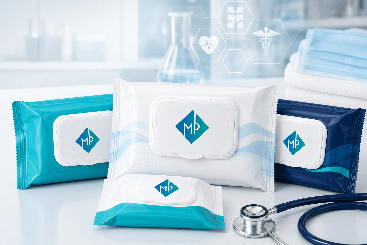 Medical and hygiene wipes made with non-woven fabric