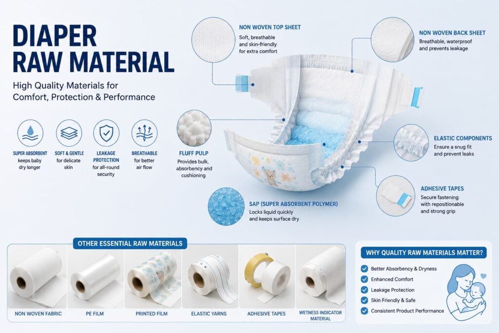 Diaper Raw Material Supplier in India