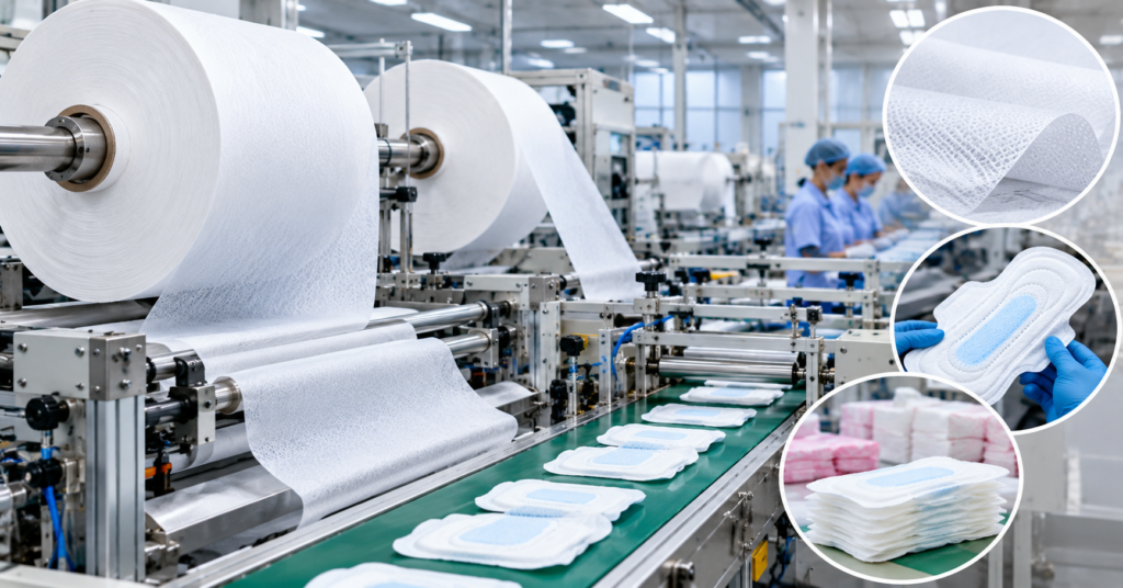 non-woven fabric for sanitary napkins